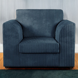 Luxor Orange Navy Blue Jumbo Cord Armchair - thumbnail 1