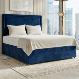 DS Living Velmont Dark Blue Single Plush Divan Bed - thumbnail 1