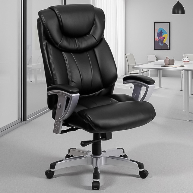 FWStyle Black Faux Leather High Back Executive Office Chair - image 1