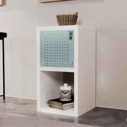 Homebase 33.4cm 2 Pack Blue Cube Storage Door with Metal Pegboard - thumbnail 2