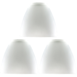 ValueLights White Glass Dome Shaped Lamp Shade 3 Pack - thumbnail 1