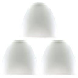 ValueLights White Glass Dome Shaped Lamp Shade 3 Pack