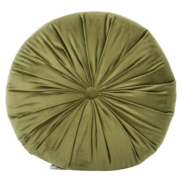 Divante Green Round Velvet Cushion 43cm - image 1