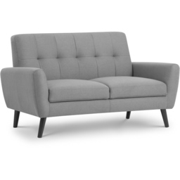 Julian Bowen Monza 2 Seater Grey Compact Retro Sofa - thumbnail 2