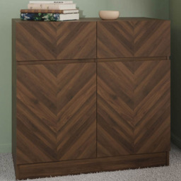 GFW Catania 2 Door 2 Drawer Royal Walnut Compact Sideboard