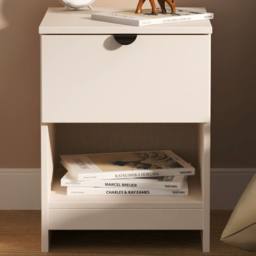 Crowndale Bora Kashmir Matt Single Drawer Single Shelf Bedside Table - thumbnail 1