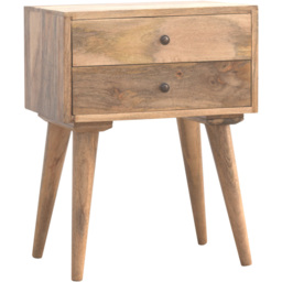 Artisan Furniture Beige 2 Drawer Solid Wood Bedside Table - thumbnail 3