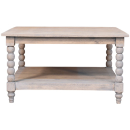 Artisan Furniture Barclay Acid Wash Beige Single Shelf Solid Wood Coffee Table - thumbnail 2