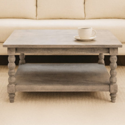 Artisan Furniture Barclay Acid Wash Beige Single Shelf Solid Wood Coffee Table