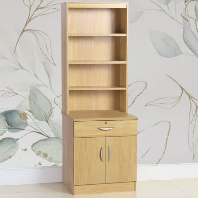 R White Cabinets Brown 2 Door Single Drawer 4 Shelf Cupboard with Hutch - image 1