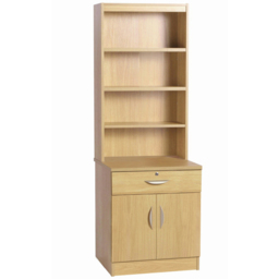 R White Cabinets Brown 2 Door Single Drawer 4 Shelf Cupboard with Hutch - thumbnail 2