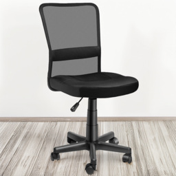 tectake Patrick Black Height Adjustable Padded Office Chair - thumbnail 1