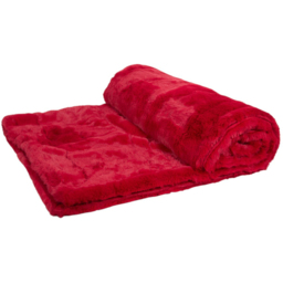 Divante Red Soft Rabbit Faux Fur Throw 127 x 152cm - thumbnail 2