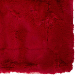 Divante Red Soft Rabbit Faux Fur Throw 127 x 152cm - thumbnail 4