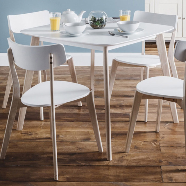 Julian Bowen Casa Square 4 Seater Dining Table White and Oak - image 1