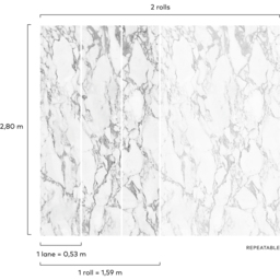 Grandeco White Marble 3 Lane Wall Mural - thumbnail 4