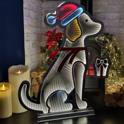 Samuel Alexander Infinity Light Up Standing Dog Christmas Decoration 78cm