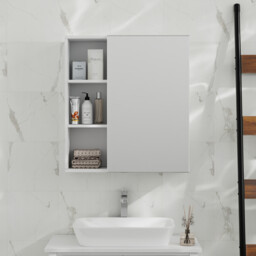 Mayfair White Mirror Cabinet with Shelves