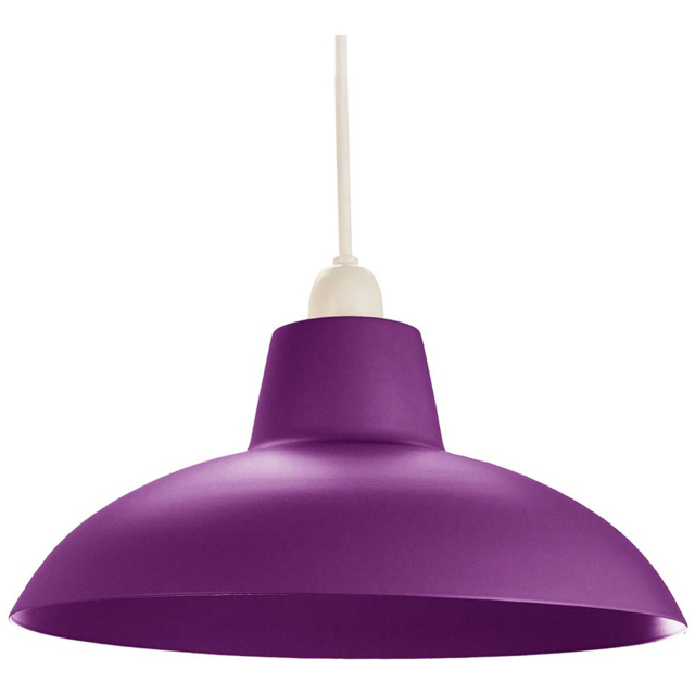 Happy Homewares Matt Purple Metal Curved Industrial Retro Ceiling Pendant Shade - image 1