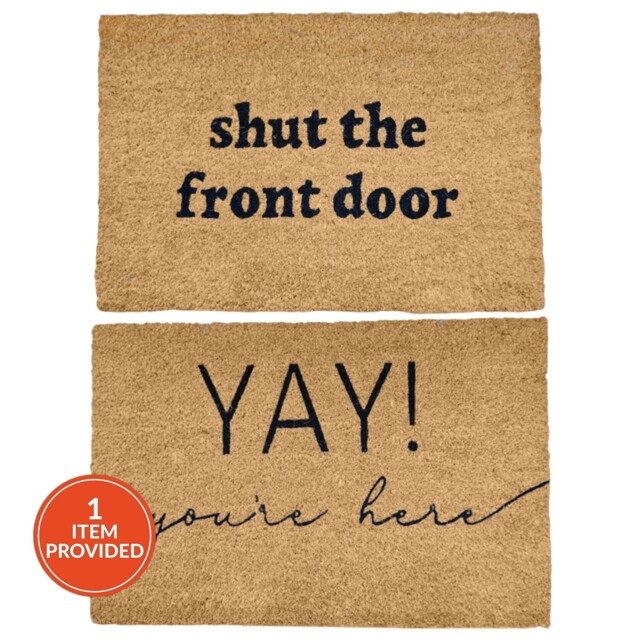 Printed Slogan Coir Mat - image 1