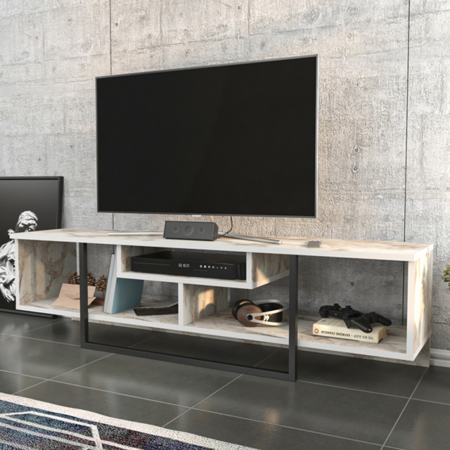 Decorotika Asal Ephesus and Black 3 Shelf TV Unit - image 1