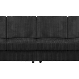 Luxor 4 Seater Black Jumbo Cord Long Sofa with Full Back - thumbnail 3