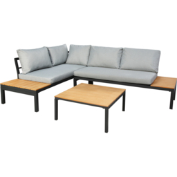 Home Garden Direct Rhea 4 Seater Corner Sofa with Coffee Table Grey - thumbnail 2