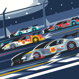 Origin Murals Sports Cars Navy Blue Wall Mural - thumbnail 2