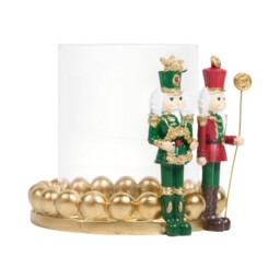 Red and Green Nutcracker Candle Holder - thumbnail 2