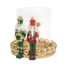 Red and Green Nutcracker Candle Holder - thumbnail 3