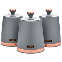 Tower Cavaletto EEJB282 Grey Bread Bin with 3 Piece Canister Set - thumbnail 3