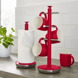 Swan Retro Red Towel Pole and Mug Set - thumbnail 2