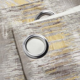 Alan Symonds Flections Jacquard Shimmering Lined Ring Top Eyelet Curtains Ochre 167 x 228cm - thumbnail 3