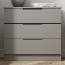 Crowndale Milan Dusk Grey 3 Drawer Chest of Drawers Ready Assembled - thumbnail 1