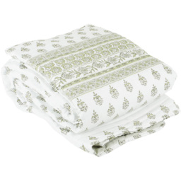 Divante White and Sage Samaira Print Bedspread 200 x 240cm - thumbnail 4