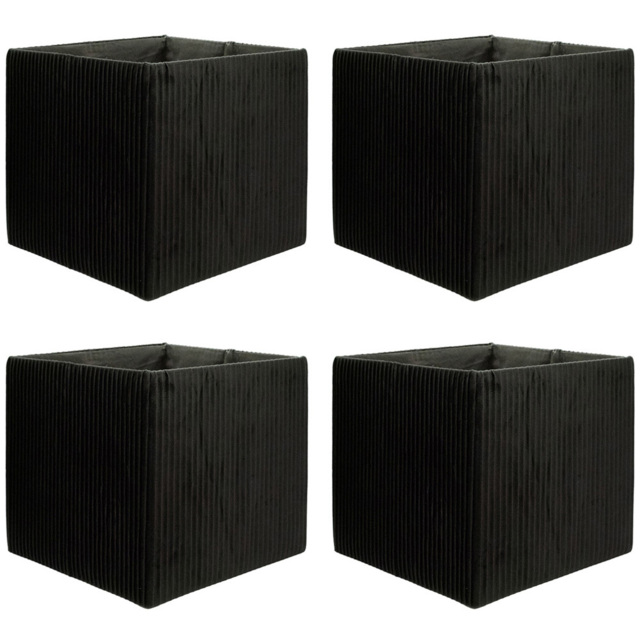 Homebase Pleated Black Cube Storage Insert 4 Pack - image 1