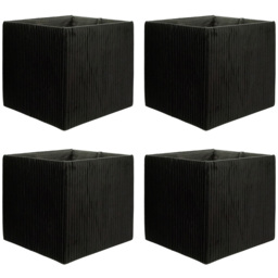 Homebase Pleated Black Cube Storage Insert 4 Pack - thumbnail 1