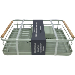 Kitchen Master Dish Drainer with Wooden Handles Sage - thumbnail 2