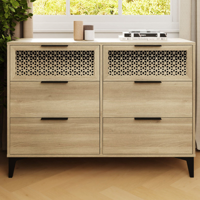 GFW Ezra Oak 6 Drawer Chest of Drawers - image 1