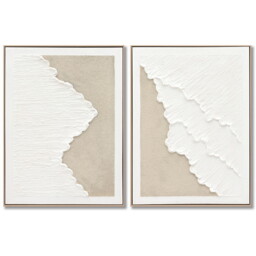Calming Textured Hand Painted Wave Wall Art White