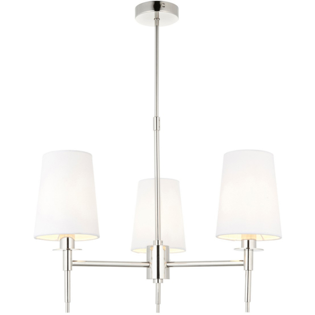 Merano Florence Multi Arm White and Nickle 3 Light Pendant Ceiling Lamp - image 1