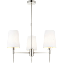 Merano Florence Multi Arm White and Nickle 3 Light Pendant Ceiling Lamp