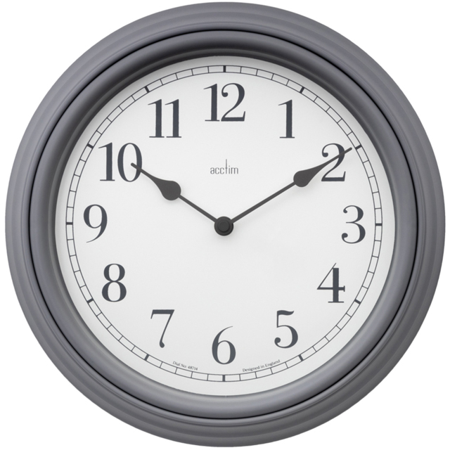 Acctim Devonshire Grey Wall Round Clock 28cm - image 1