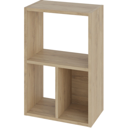 Decortie Combayn 3 Shelf Saphire Oak Low Freestanding Bookcase - thumbnail 2