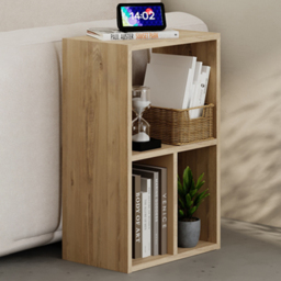 Decortie Combayn 3 Shelf Saphire Oak Low Freestanding Bookcase
