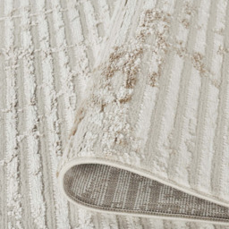 Desire Rugs Perla Beige Modern Abstract Linear Molten Design Rug 60 x 220cm - thumbnail 4