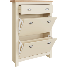 GFW Lancaster Cream 2 Door 1 Drawer Shoe Cabinet - thumbnail 3