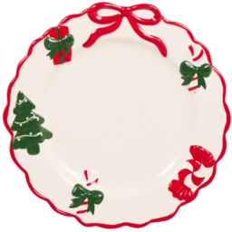 Candy Cane Bow Plate - thumbnail 1