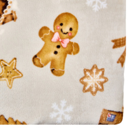 All I Want For Christmas Natural Gingerbread Family Sized Christmas Throw 230 x 270cm - thumbnail 3