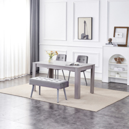 Kosy Koala 4 Seater Dining Set with Bench Grey Velvet - thumbnail 3